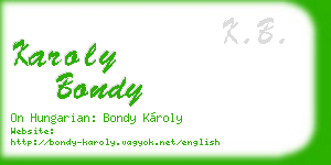 karoly bondy business card