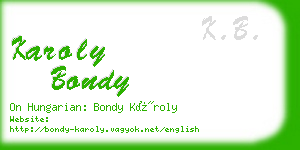 karoly bondy business card